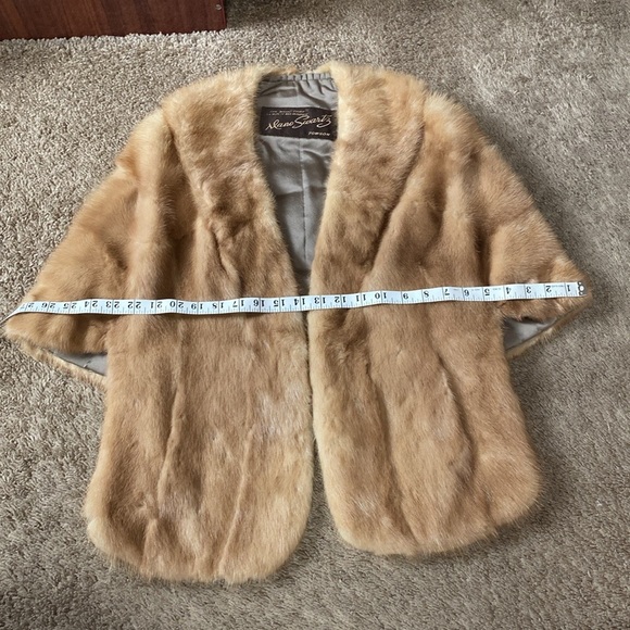 VTG 40’s 50’s Mink Blonde Fur Stole Wrap Shawl Jacket Cape - Picture 5 of 16